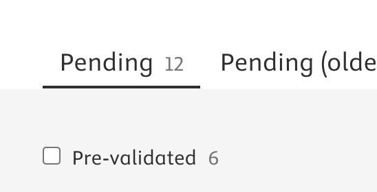 Pre-validated check screenshot